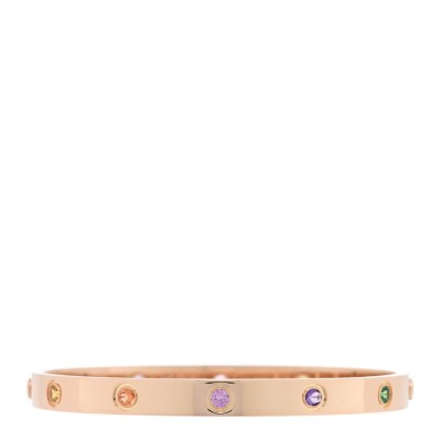 18K Pink Gold Sapphire Garnet Amethyst LOVE Bracelet 18
