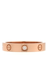18K Pink Gold Diamond 4mm LOVE Wedding Band Ring 58 8.25