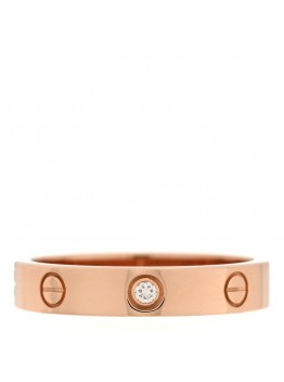 18K Pink Gold Diamond 4mm LOVE Wedding Band Ring 58 8.25