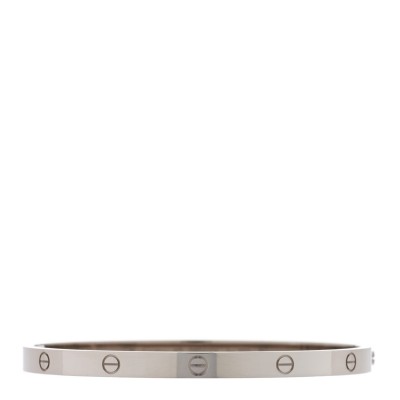 18K White Gold Medium LOVE Bracelet 19