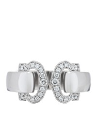 18K White Gold Diamond C De Cartier Ring  50 5.25