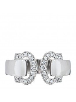 18K White Gold Diamond C De Cartier Ring  50 5.25