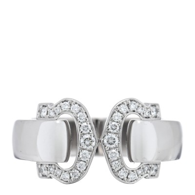 18K White Gold Diamond C De Cartier Ring  50 5.25