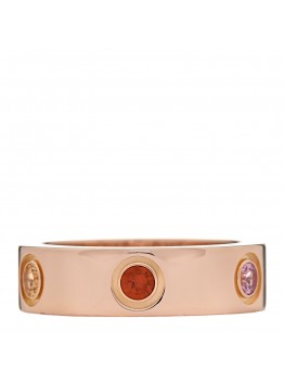 18K Pink Gold Sapphire Garnet Amethyst 5.5mm LOVE Ring 51 5.75