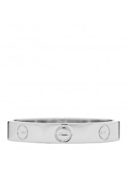 18K White Gold 3.5mm LOVE Wedding Band Ring 58 8.25