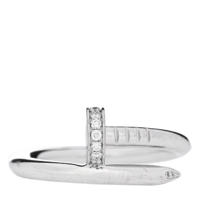 18K White Gold Diamond Juste Un Clou Ring 58 8.25