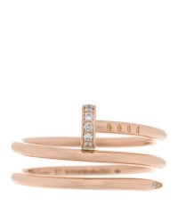 18K Pink Gold Diamond Double Juste Un Clou Ring 57 8
