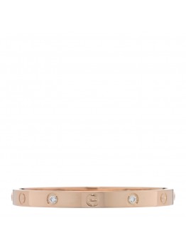 18K Pink Gold 4 Diamond LOVE Bracelet 17