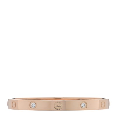 18K Pink Gold 4 Diamond LOVE Bracelet 17