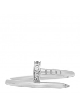 18K White Gold Diamond Small Juste Un Clou Ring 52 6