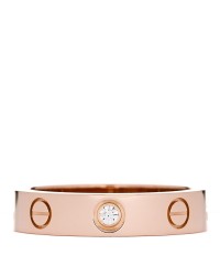 18K Pink Gold Diamond 4mm LOVE Wedding Band Ring 49 4.75