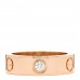 18K Pink Gold 3 Diamond 5.5mm LOVE Ring 51 5.75