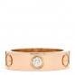 18K Pink Gold 3 Diamond 5.5mm LOVE Ring 51 5.75