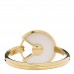18K Yellow Gold Diamond Mother of Pearl Amulette de Cartier Ring 52 6