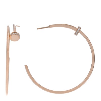 18K Pink Gold Diamond Juste Un Clou Hoop Earrings