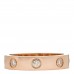 18K Pink Gold 8 Diamond 4mm LOVE Wedding Band Ring 50 5.25