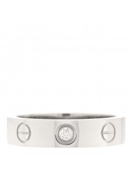 18K White Gold Diamond 4mm LOVE Wedding Band Ring 45 3.25