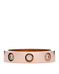 18K Pink Gold 8 Diamond 4mm LOVE Wedding Band Ring 48 4.5