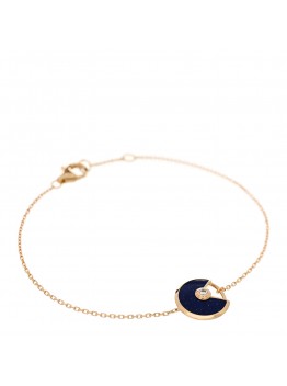 18K Yellow Gold Diamond Lapis Lazuli Amulette de Cartier Bracelet