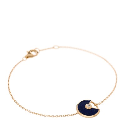 18K Yellow Gold Diamond Lapis Lazuli Amulette de Cartier Bracelet