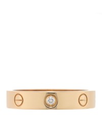 18K Yellow Gold Diamond 4mm LOVE Wedding Band Ring 55 7.25