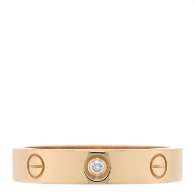 18K Yellow Gold Diamond 4mm LOVE Wedding Band Ring 55 7.25