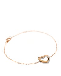 18K Pink Yellow White Gold Trinity Heart Bracelet