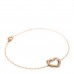 18K Pink Yellow White Gold Trinity Heart Bracelet