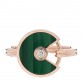 18K Pink Gold Diamond Malachite XS Amulette de Cartier Ring 49 5