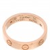 18K Pink Gold Diamond 4mm LOVE Wedding Band Ring 50 5.25
