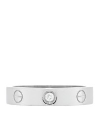 18K White Gold Diamond 4mm LOVE Wedding Band Ring 53 6.25