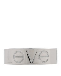 18K White Gold 5.5mm Engraved LOVE Ring 49 5