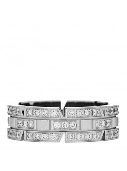 18K White Gold Diamond 6mm Tank Francaise Ring 52 6