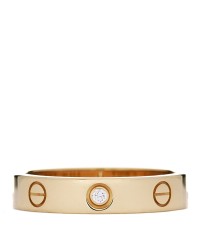 18K Yellow Gold Diamond 4mm LOVE Wedding Band Ring 54 6.75