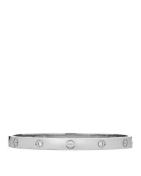 18K White Gold 4 Diamond Love Bracelet 19