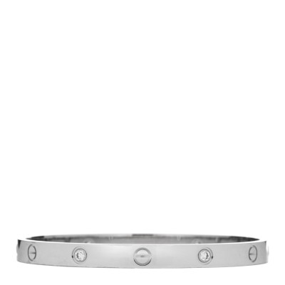 18K White Gold 4 Diamond Love Bracelet 19