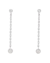18K White Gold Diamond LOVE Drop Earrings