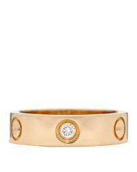 18K Yellow Gold 3 Diamond 5.5mm LOVE Ring 56 7.5