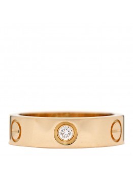 18K Yellow Gold 3 Diamond 5.5mm LOVE Ring 56 7.5