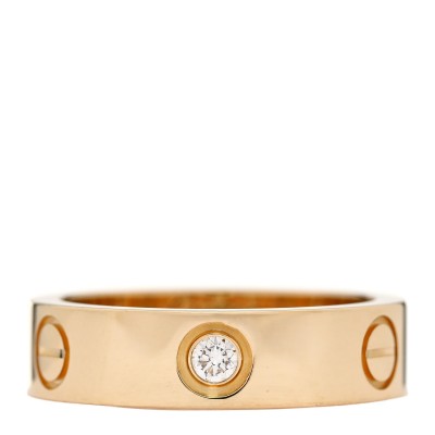 18K Yellow Gold 3 Diamond 5.5mm LOVE Ring 56 7.5