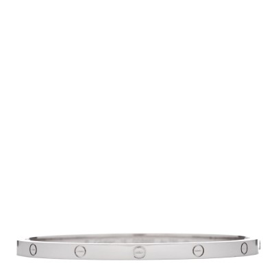 18K White Gold Small LOVE Bracelet 16
