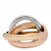 18K Pink Yellow White Gold Diamond Trinity Crash Ring 50 5.5