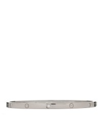 18K White Gold 6 Diamond Small LOVE Bracelet 17