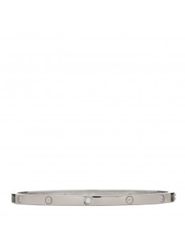 18K White Gold 6 Diamond Small LOVE Bracelet 17