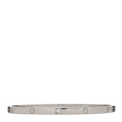 18K White Gold 6 Diamond Small LOVE Bracelet 17