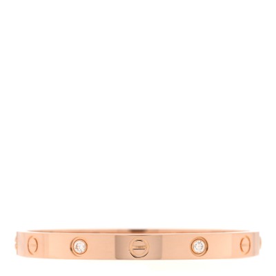 18K Yellow Gold 4 Diamond LOVE Bracelet 16
