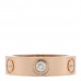 18K Pink Gold 3 Diamond 5.5mm LOVE Ring 50 5.25