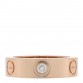 18K Pink Gold 3 Diamond 5.5mm LOVE Ring 50 5.25