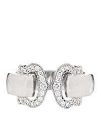 18K White Gold Diamond C De Cartier Ring 50 5.5