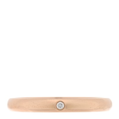 18K Pink Gold Diamond 2.6mm 1895 Wedding Band Ring 54 6.75